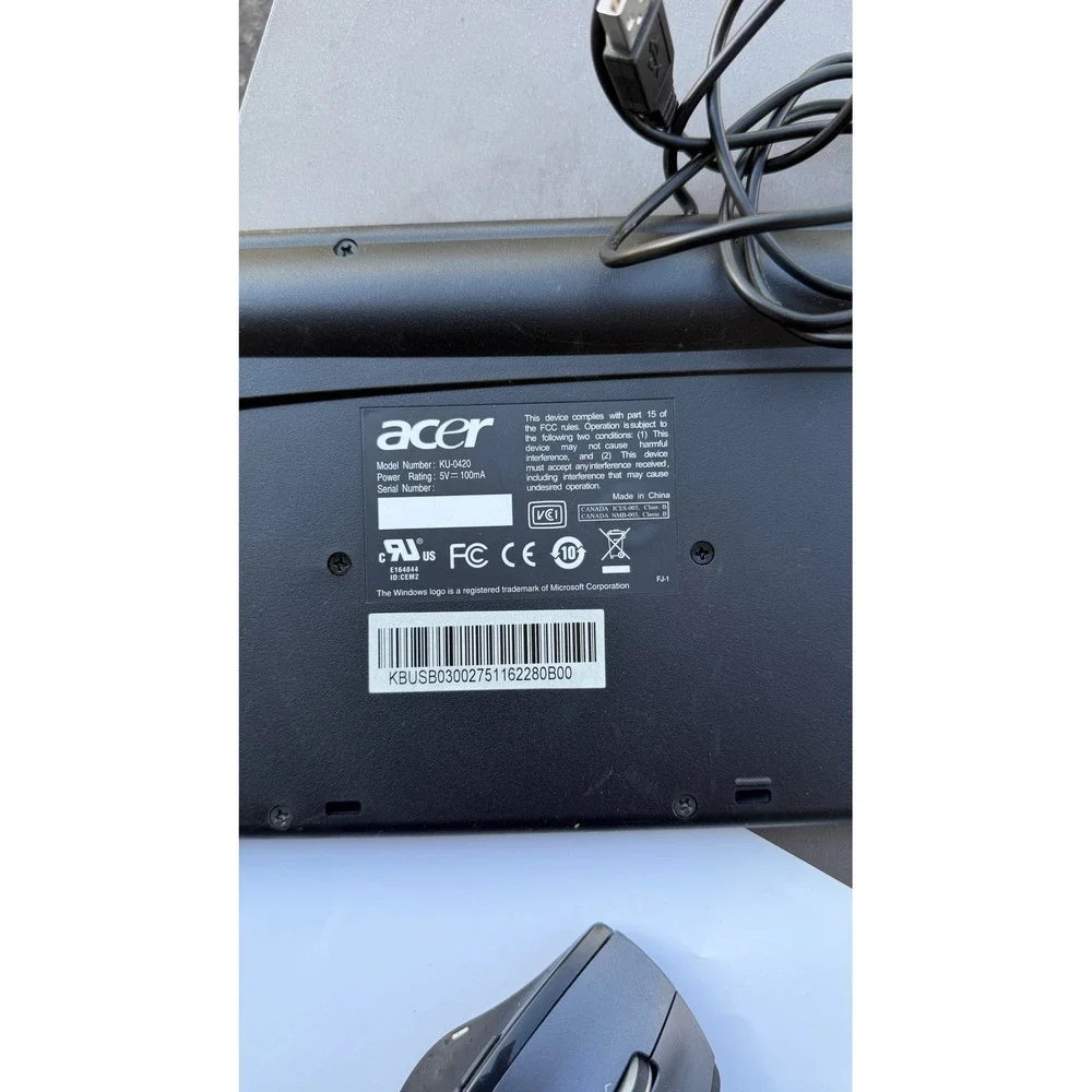 Acer Wired Multimedia Keyboard with Volume Dial and Logitech Wireless Mouse Bund